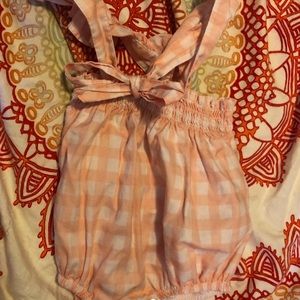 Lil Lemons Pink Plaid Overalls 12/18mo